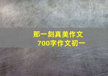 那一刻真美作文700字作文初一