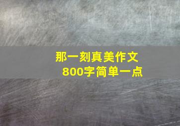 那一刻真美作文800字简单一点