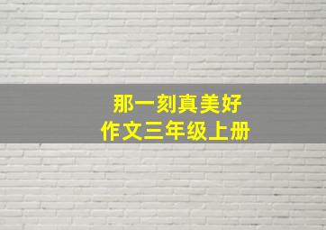 那一刻真美好作文三年级上册