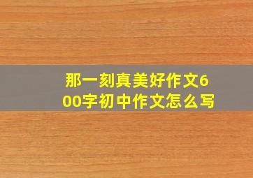 那一刻真美好作文600字初中作文怎么写