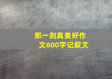 那一刻真美好作文600字记叙文