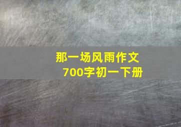 那一场风雨作文700字初一下册