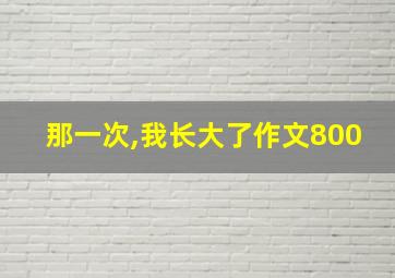 那一次,我长大了作文800