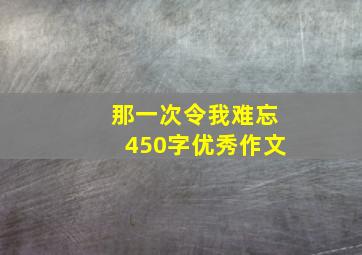 那一次令我难忘450字优秀作文