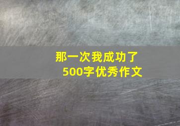 那一次我成功了500字优秀作文