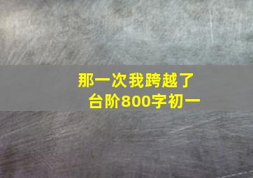 那一次我跨越了台阶800字初一