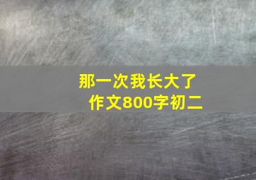 那一次我长大了作文800字初二