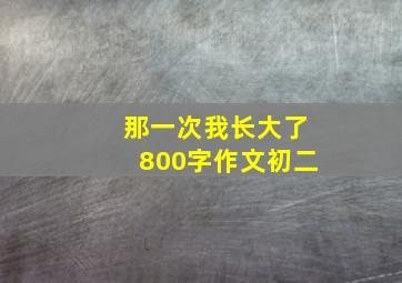 那一次我长大了800字作文初二