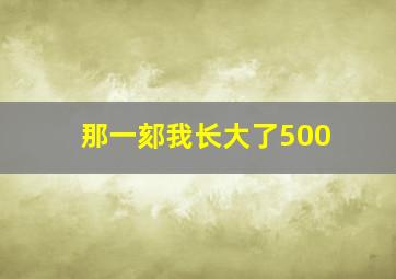 那一郂我长大了500