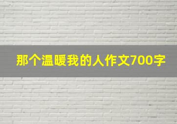 那个温暖我的人作文700字