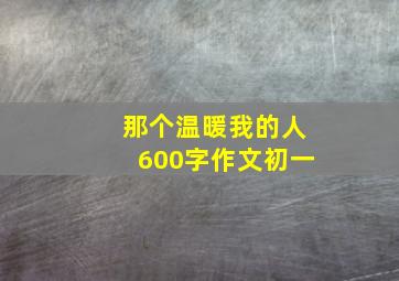 那个温暖我的人600字作文初一