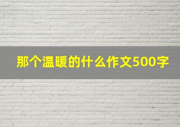 那个温暖的什么作文500字