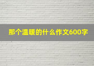 那个温暖的什么作文600字