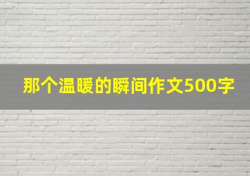 那个温暖的瞬间作文500字