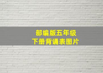 部编版五年级下册背诵表图片