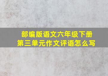 部编版语文六年级下册第三单元作文评语怎么写