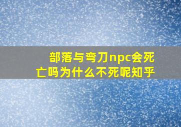 部落与弯刀npc会死亡吗为什么不死呢知乎