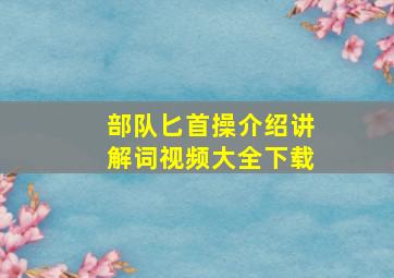 部队匕首操介绍讲解词视频大全下载