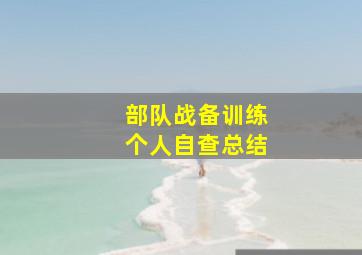 部队战备训练个人自查总结