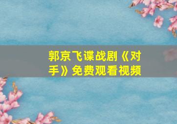 郭京飞谍战剧《对手》免费观看视频