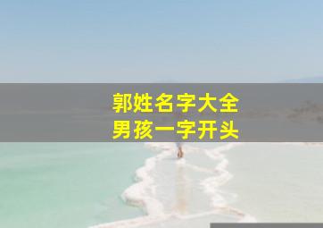 郭姓名字大全男孩一字开头