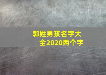 郭姓男孩名字大全2020两个字