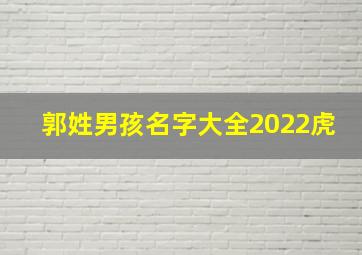 郭姓男孩名字大全2022虎