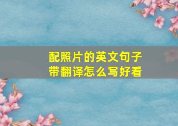 配照片的英文句子带翻译怎么写好看