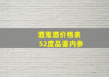 酒鬼酒价格表52度品鉴内参