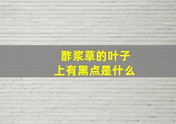 酢浆草的叶子上有黑点是什么