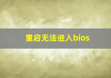 重启无法进入bios