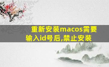 重新安装macos需要输入id号后,禁止安装