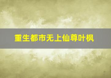 重生都市无上仙尊叶枫