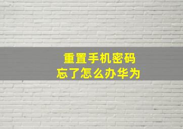 重置手机密码忘了怎么办华为