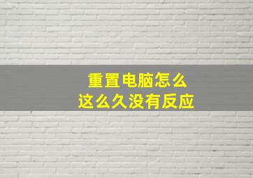 重置电脑怎么这么久没有反应