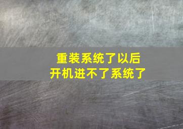 重装系统了以后开机进不了系统了