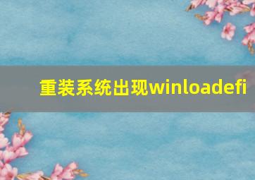 重装系统出现winloadefi