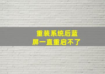 重装系统后蓝屏一直重启不了