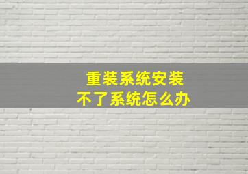 重装系统安装不了系统怎么办