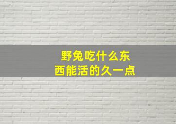 野兔吃什么东西能活的久一点