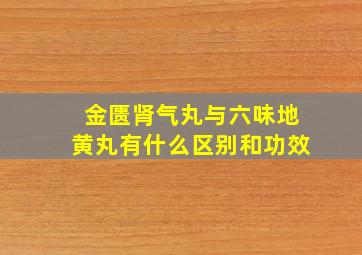 金匮肾气丸与六味地黄丸有什么区别和功效