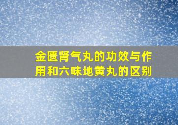 金匮肾气丸的功效与作用和六味地黄丸的区别