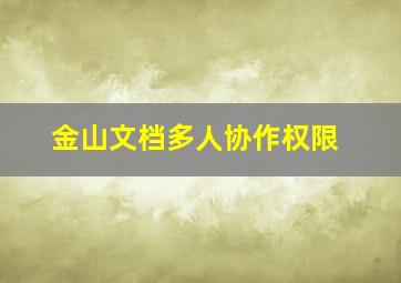 金山文档多人协作权限