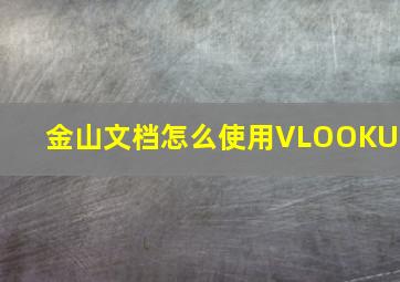 金山文档怎么使用VLOOKUP