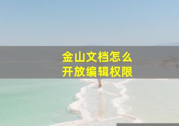 金山文档怎么开放编辑权限