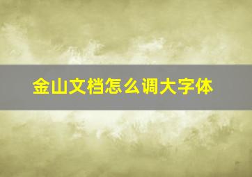 金山文档怎么调大字体