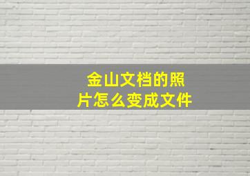 金山文档的照片怎么变成文件