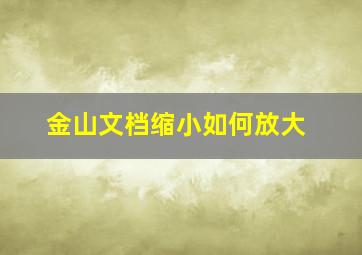 金山文档缩小如何放大