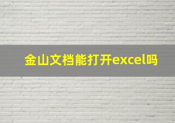 金山文档能打开excel吗