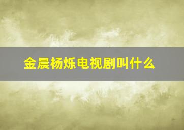 金晨杨烁电视剧叫什么